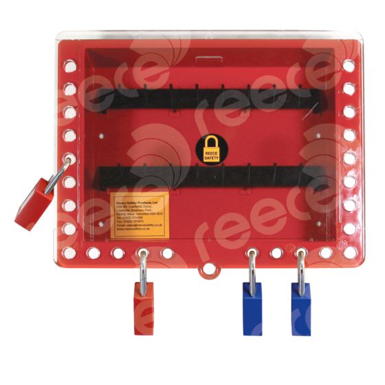 GLB1_RED Wall Mounted Group Lockout Box