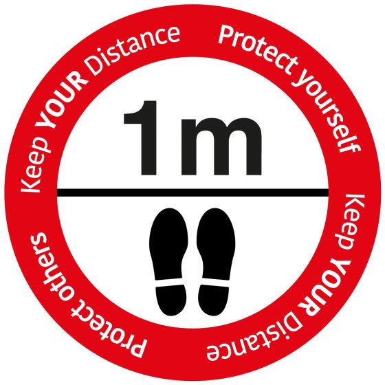 Social Distancing floor sign "Keep your distance"_RED