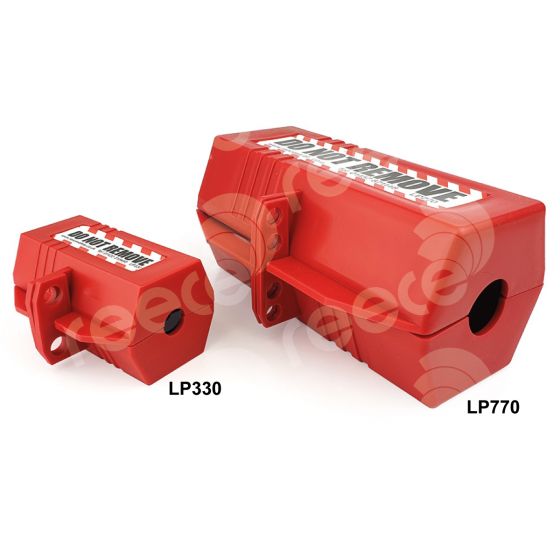  Plug Lockout, Small, Red, 50mm x 50mm x 90mm 