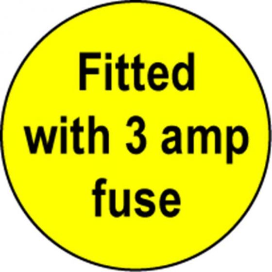 Plug Warning Labels - 3 Amp Fuse