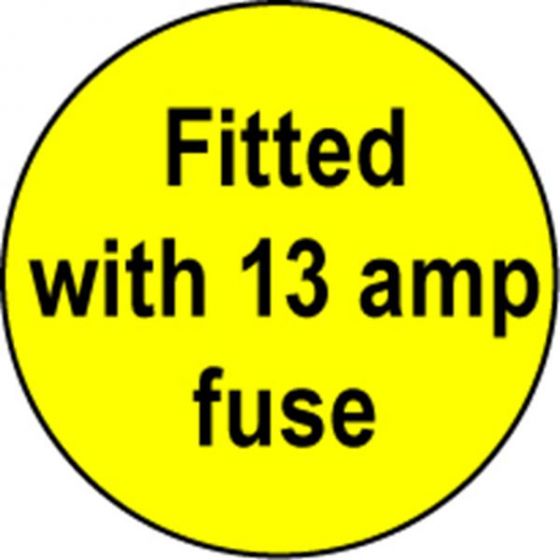 Plug Warning Labels - 13 Amp Fuse
