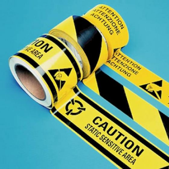 Attention in 3 languages ESD Floor Tape