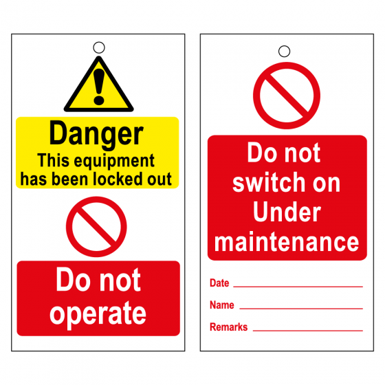 Disposable Lockout Tags - 'Do not switch on' Reverse