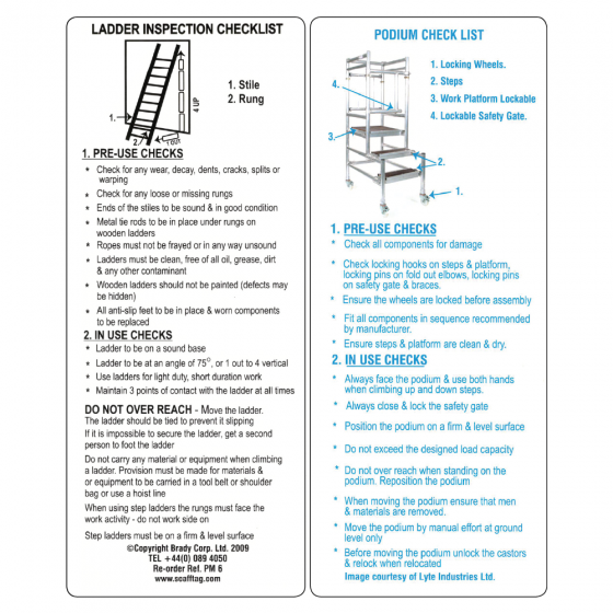  Ladder Inspection Pocket Guide - Pack of 5 
