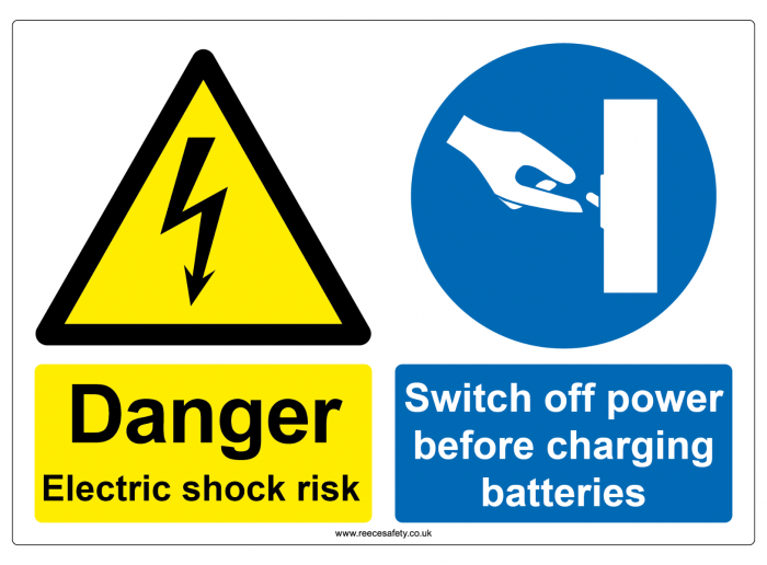 "Danger, Electric shock risk" Safety Sign