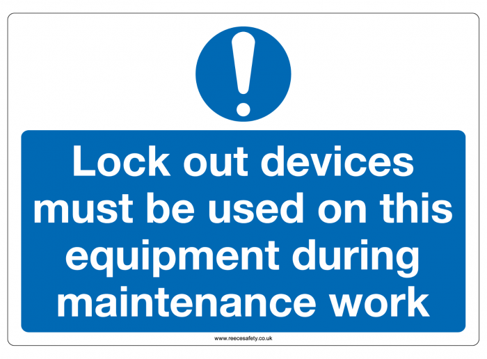 "Lock out devices must be..." Sign-Magnetic 297x420mm