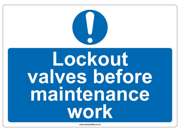 "Lockout valves..." Safety Sign