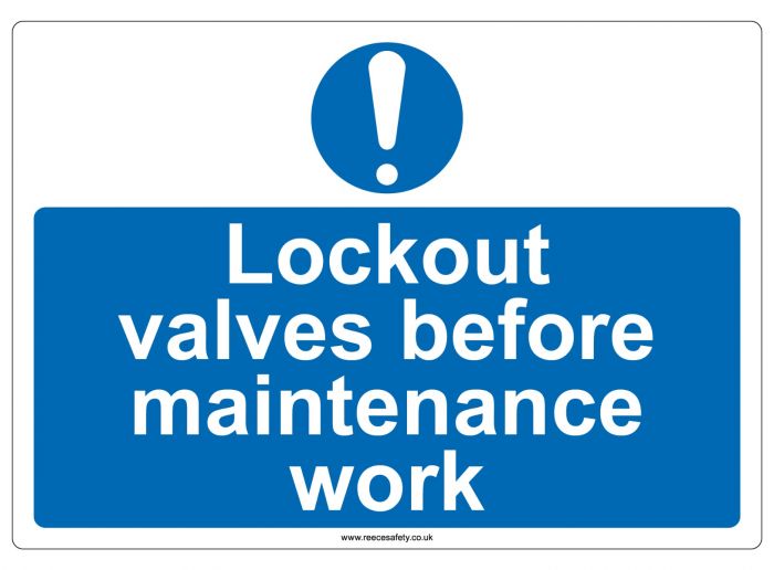 "Lockout valves..." Safety Sign-SA-SAD