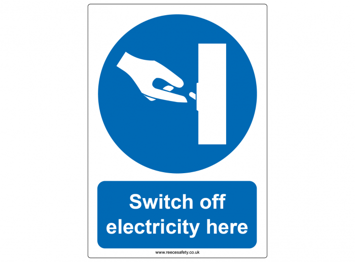 "Switch off electricity here" Safety Sign