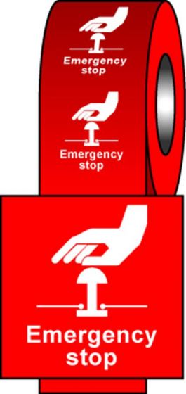 Safety Labels - Red Emergency Stop