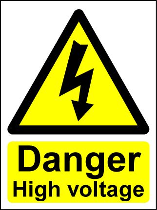 Hazard Warning Sign 200x150mm Danger High voltage (rigid) 