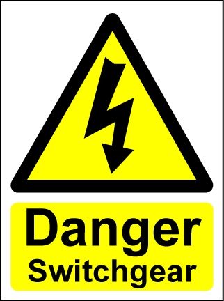  Hazard Warning Sign Danger Switchgear 