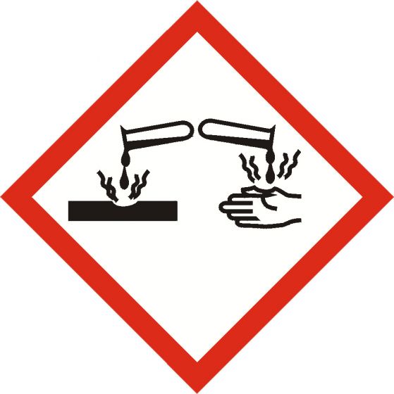 GHS CORROSIVE  sign 100mm x 100mm  