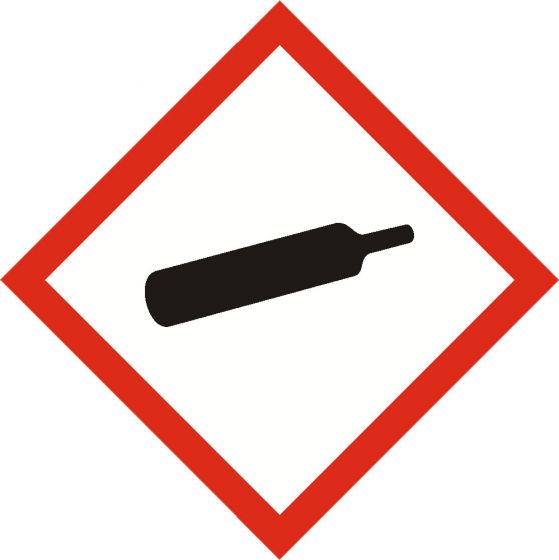 GHS GAS UNDER PRESSURE  sign 100mm x 100mm