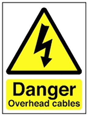 Hazard Warning Sign Danger Overhead cables 