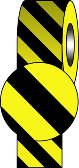 British Standard Pipeline Information Tapes - Black/Yellow Stripe