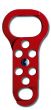  Steel lockout hasp Red, scissor action 45x32mm&19mm dia jaws 