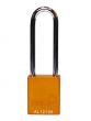 Aluminium bodied safety padlock with steel shackle-yellow-Keyed to Differ-long