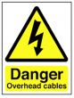 Hazard Warning Sign 400x300mm Danger Overhead cables (rigid)