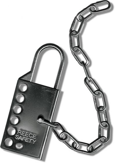  Stainless steel lockout hasp with 152mm (6 inches) s/s chain 