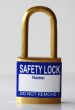 Blue padlock labels