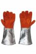 EDC 5 finger HTR Leather gloves with aluminised back 40cm long (pr)