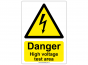 "Danger, High voltage test area" Safety Sign