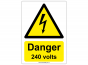 "Danger, 240 volts" Safety Sign