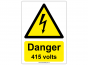 "Danger, 415 volts" Safety Sign