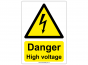 "Yellow Danger, High Voltage" Safety Sign