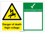 "Danger of death" Safety Sign