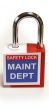 'Maint Dept' -  Lockout Padlock Fold-Over Tag