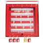 GL3 Steel Wall mounted or Portable Group Lockout Box - 50 hook. Colour Red