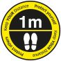 Social Distancing floor sign "Keep your distance" Black and Yellow