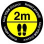 Social Distancing floor sign "Keep your distance" Yellow and Black