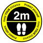 Social Distancing floor sign "Keep your distance" - Black/Yellow