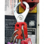 MLH6 Lockout Hasp steel, red plastic coated, scissor action 38mm dia jaws