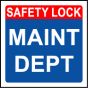 'Maint Dept' -  Lockout Padlock Fold-Over Tag