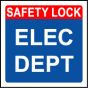 'Elec Dept' - Lockout Padlock Fold-Over Tag