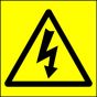  Hazard Warning Sign 25x25mm Electric symbol (s/a) Pk10 