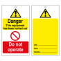 Disposable Lockout Tags - Yellow 'Caution' Blank Reverse 