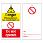 Disposable Lockout Tags - 'Do not' Symbol reverse