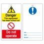 Disposable Lockout Tags - 'Exclamation' blue symbol Reverse 