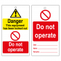 Disposable Lockout Tags - 'Do not Operate' Reverse 