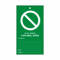 Disposable Car Seal Tag - Green 'Valve Open'