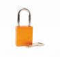 Aluminium bodied safety padlock with steel shackle-yellow-Keyed Alike