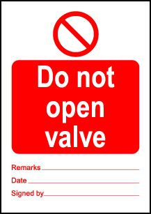  Size A7 Do not open valve 