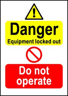  Size A7 Danger Eqp locked out 