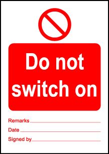  Size A6 Do not switch on 