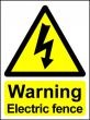 Electrical Hazard Warning Signs - Electric Fence
